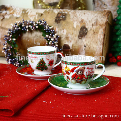 3 Pieces New Bone China Christmas Coffee Serving Set